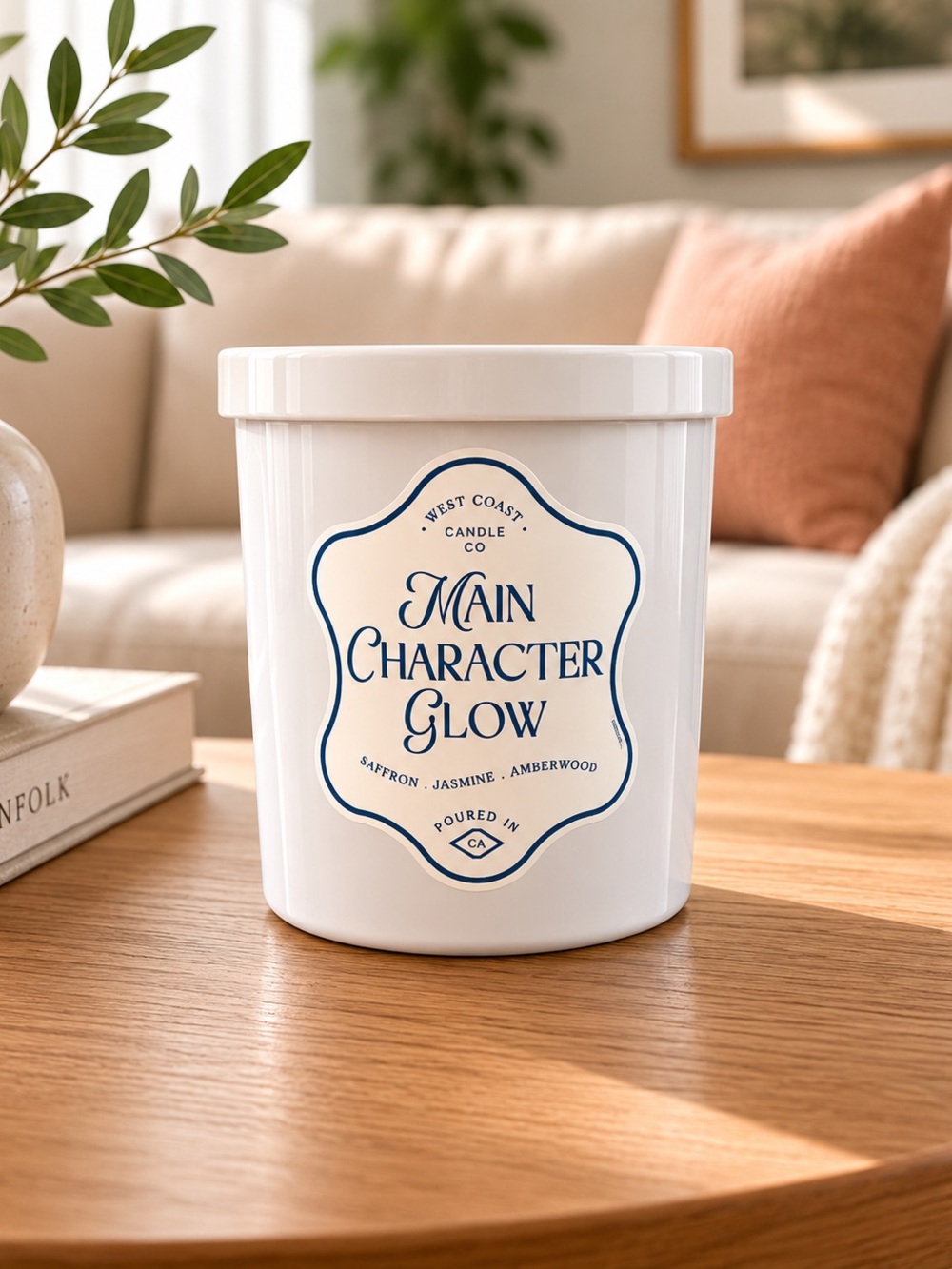 West Coast Candle Co Main Character Glow Candle Saffron Jasmine Amberwood